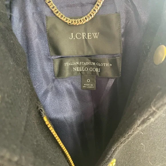 J.Crew Black Coat with Gold Accents - Picture 2 of 3
